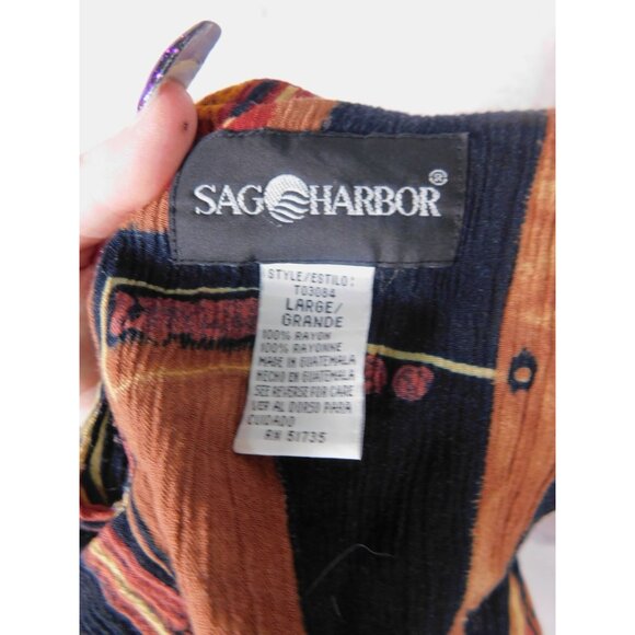 Sag Harbor Vtg Sleeveless Tribal Print Maxi Dress Brown Boho Large - Picture 10 of 11